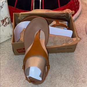 FitFlop Lainey Sling ack Thong Wedge Sandals 9